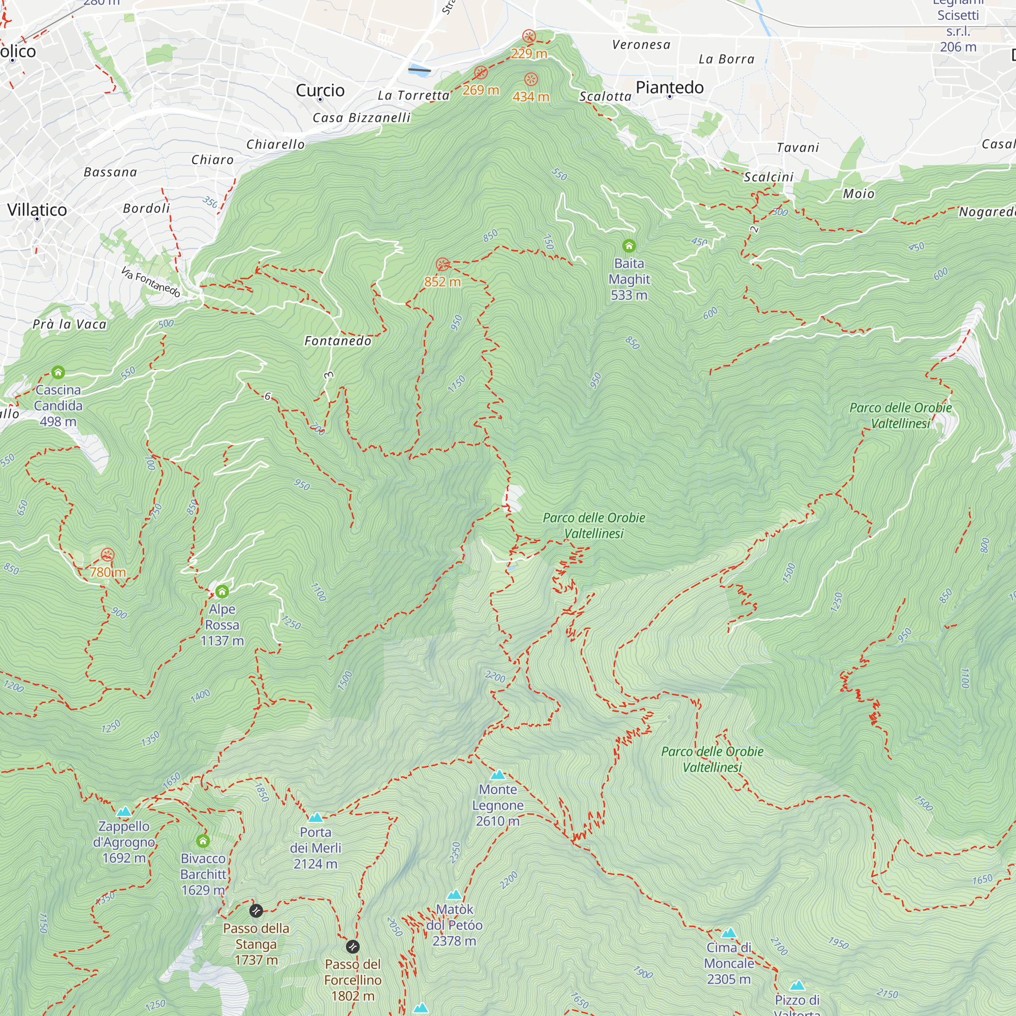 Bivacco Corno Grande map