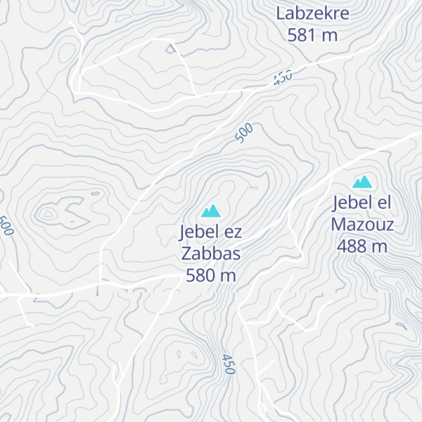 Map of Jebel ez Zabbas
