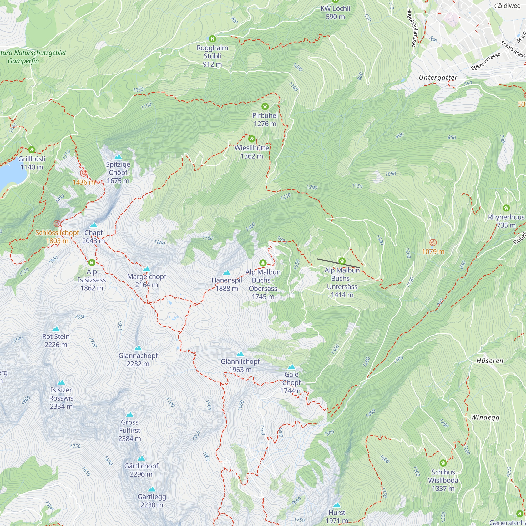 Alp Malbun Buchs - Obersäss map