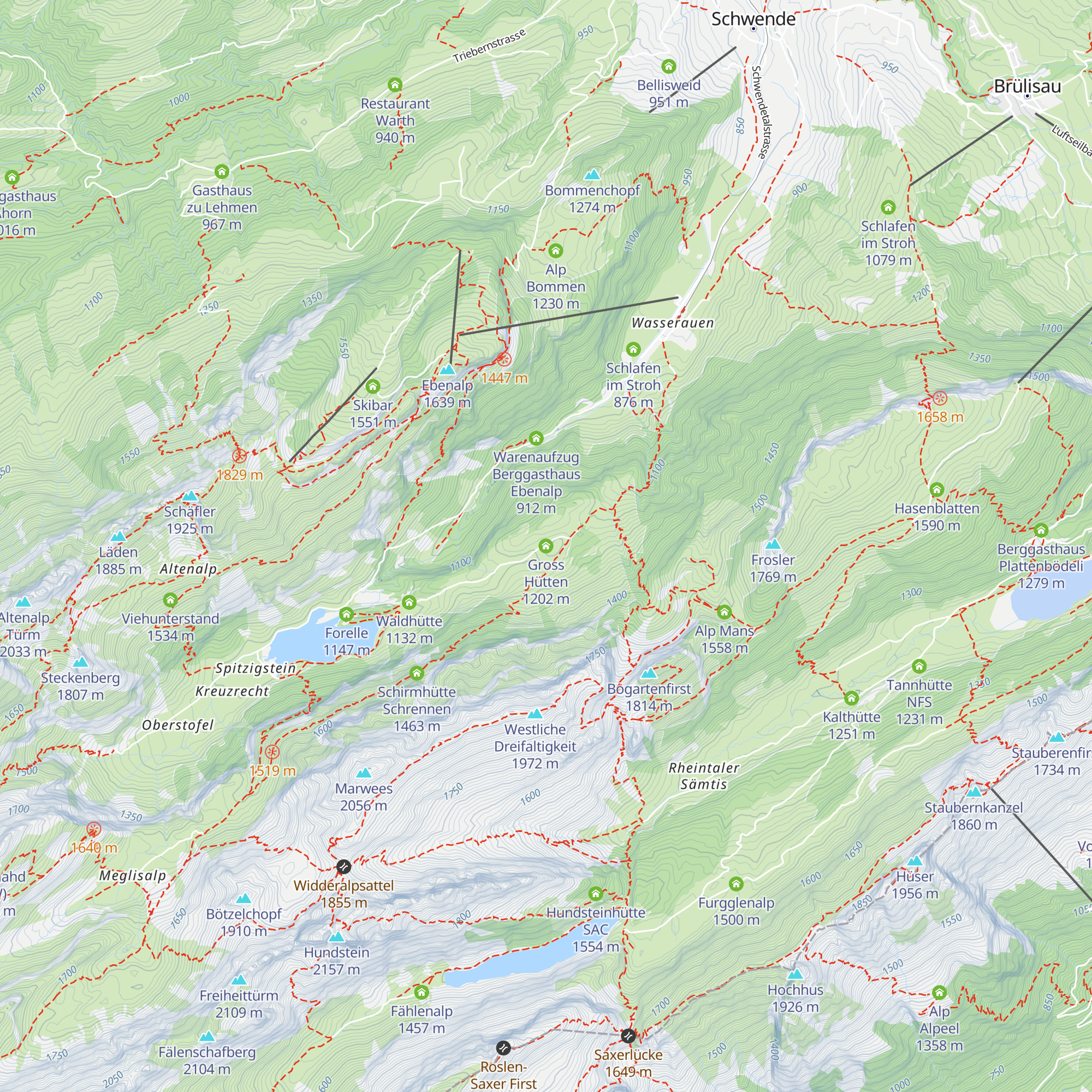 Gross Hütten map