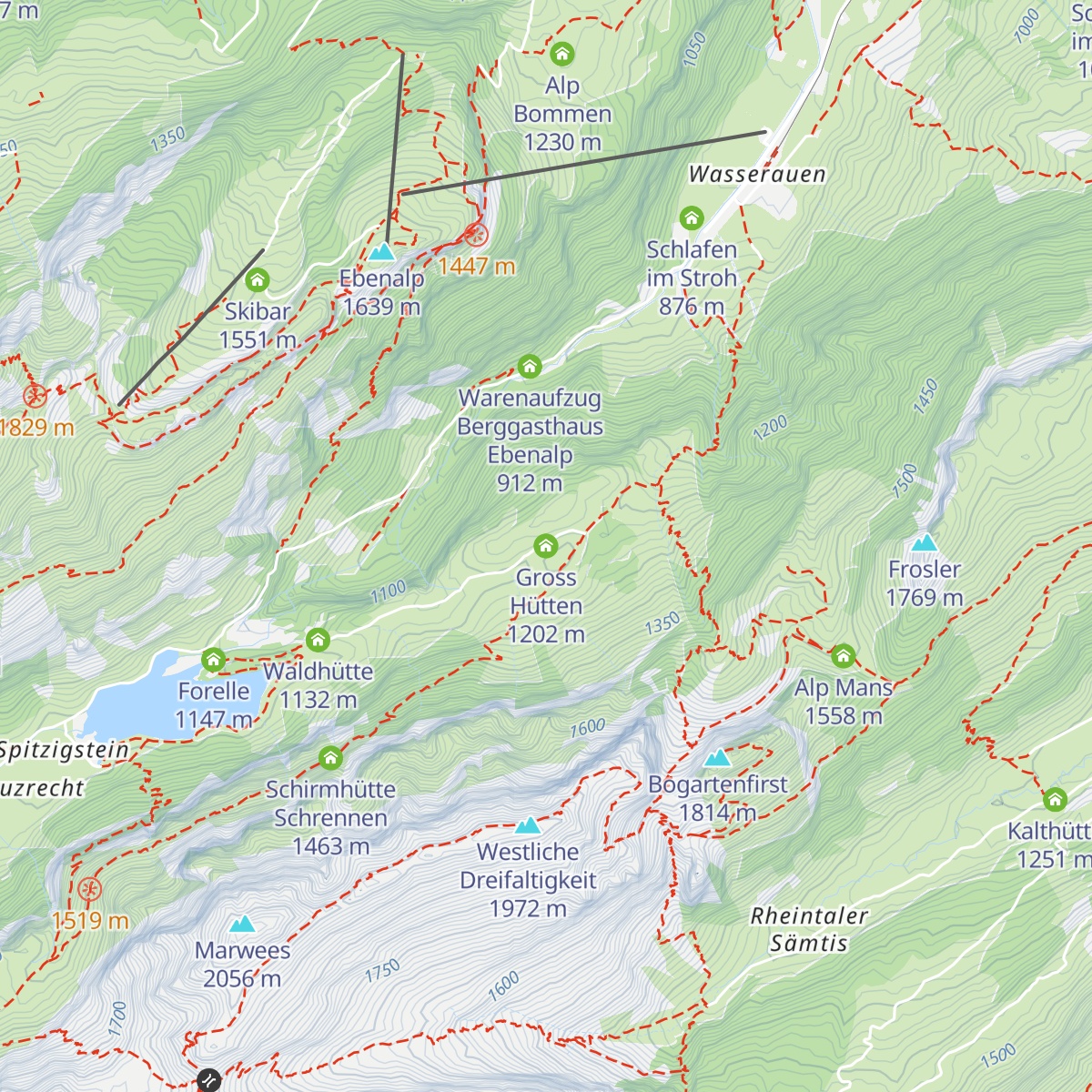 Gross Hütten map