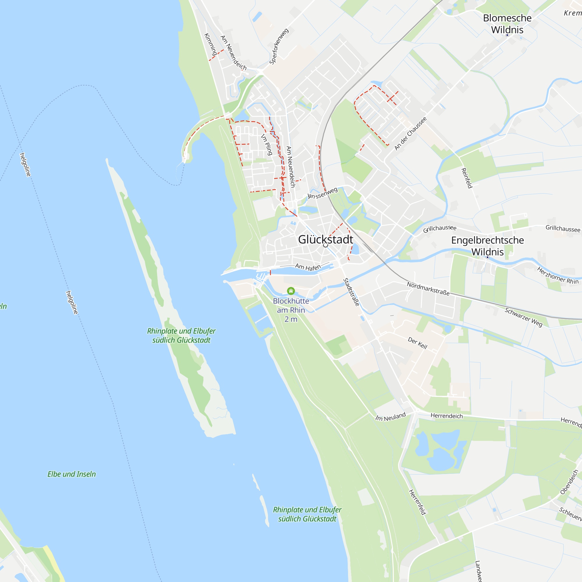 Blockhütte am Rhin map