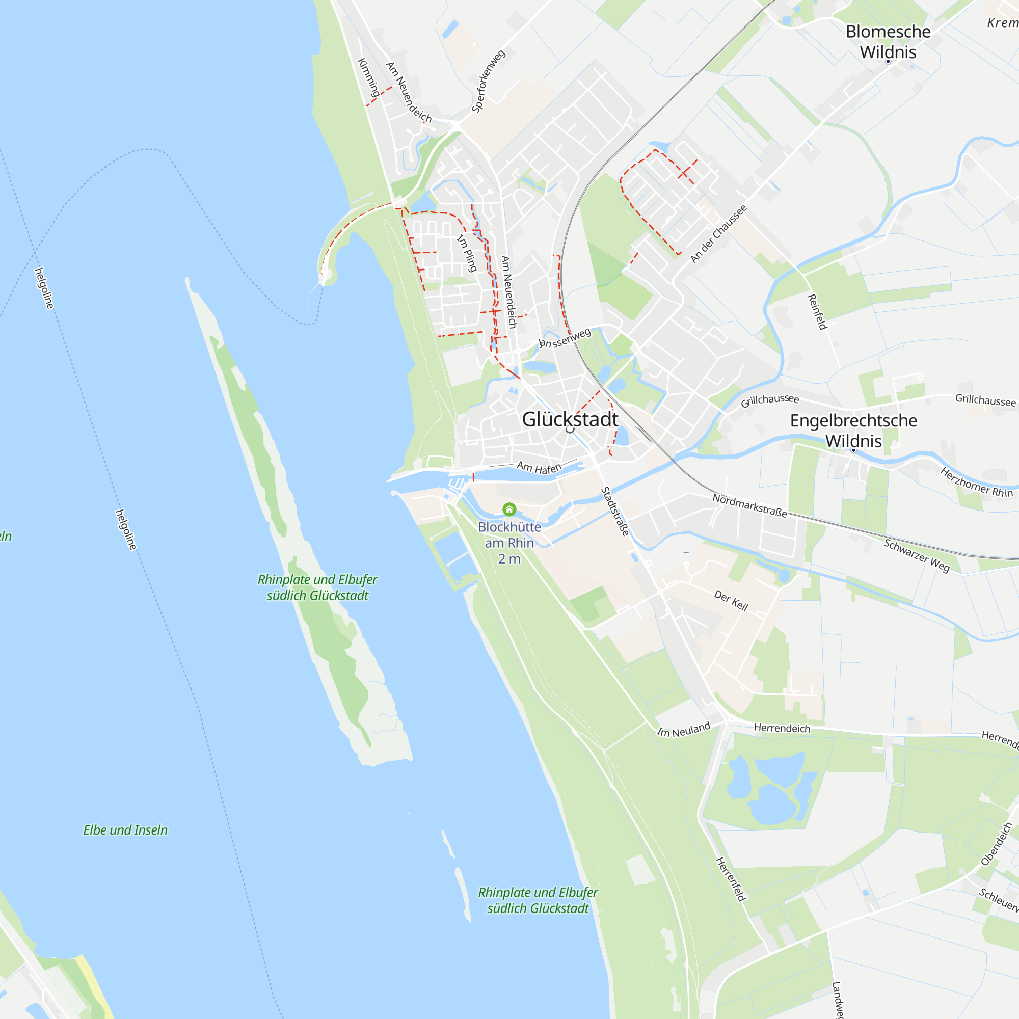 Blockhütte am Rhin map