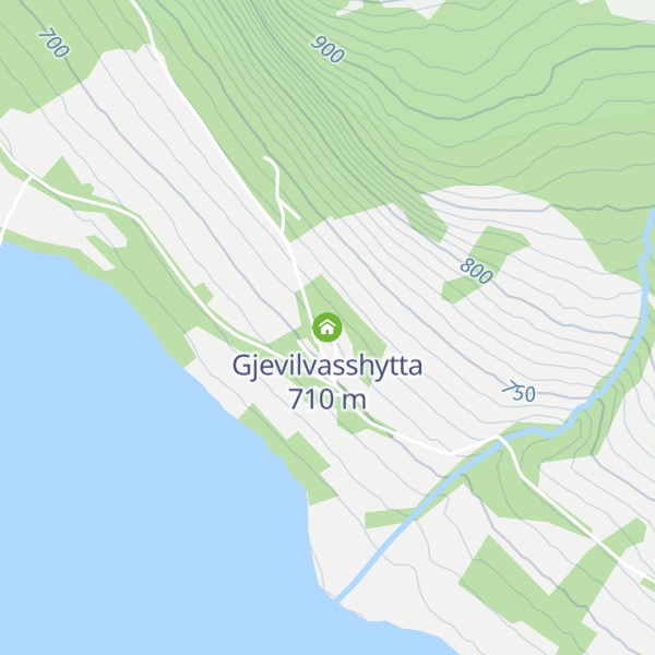 Map of Gjevilvasshytta