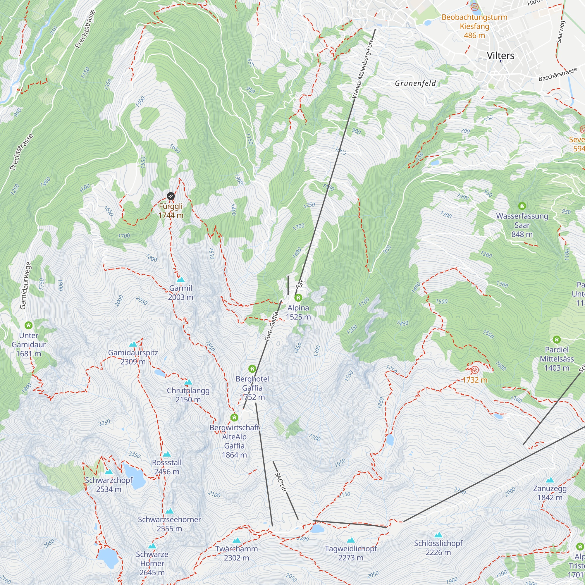 Berghotel Graue Hörner map