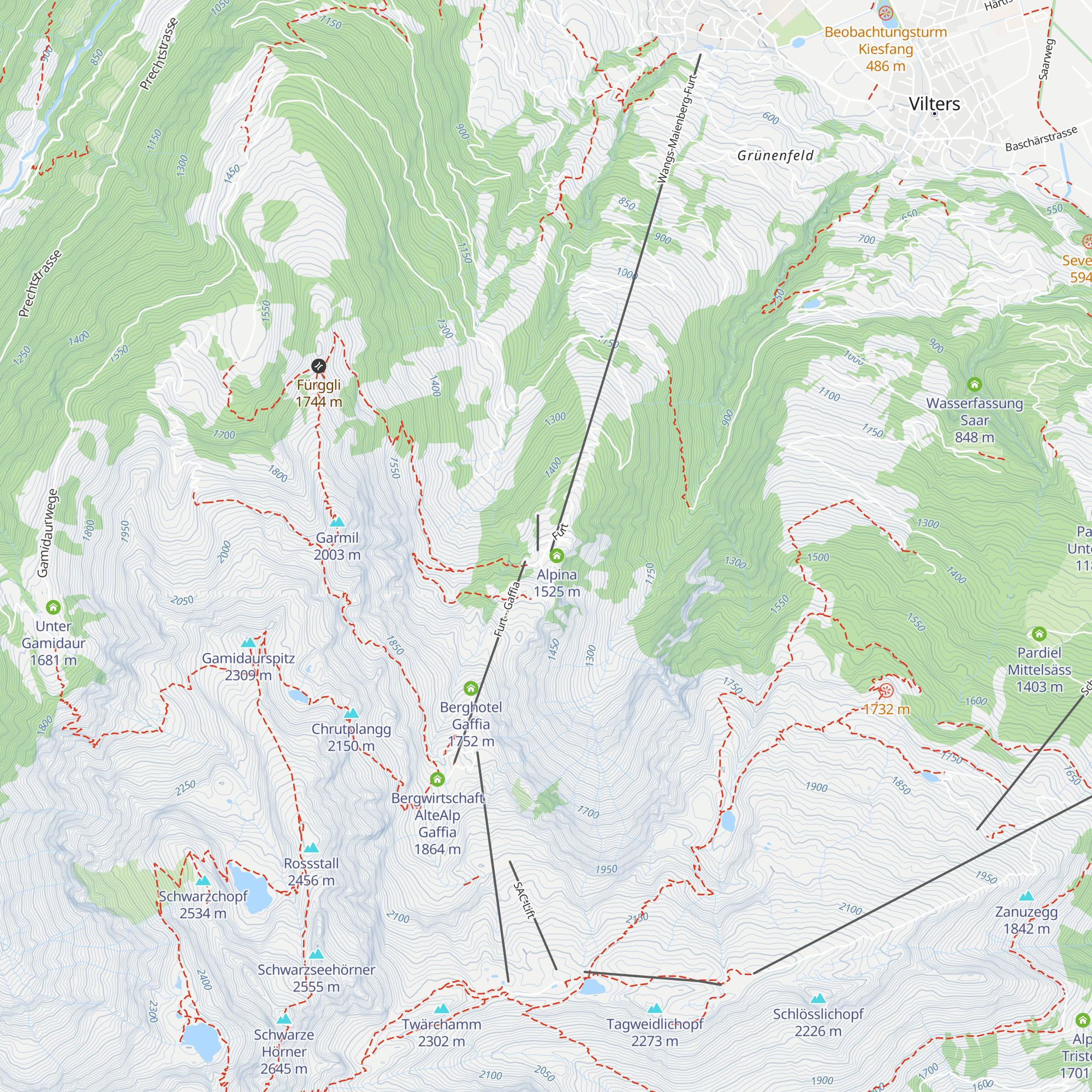 Berghotel Graue Hörner map