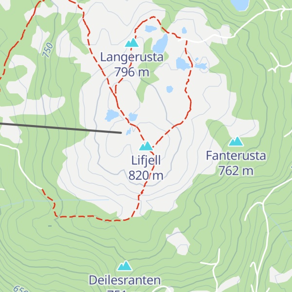 Map of Lifjell