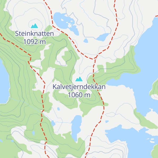 Map of Kalvetjerndekkan