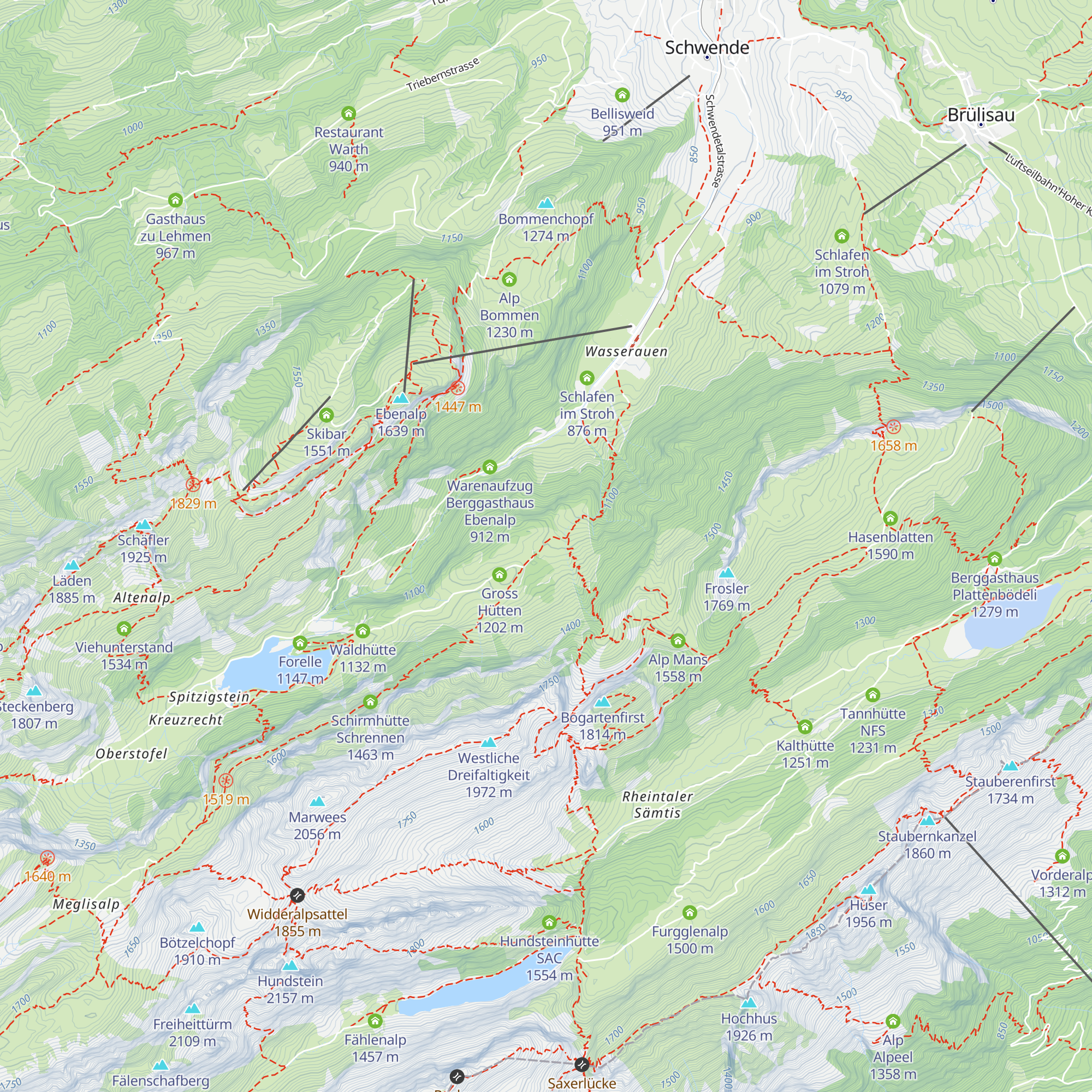 Alp Kleinhütten map