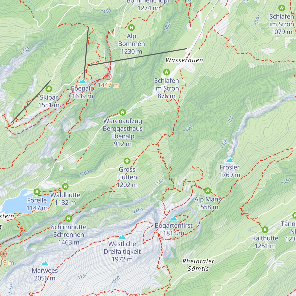 Alp Kleinhütten map