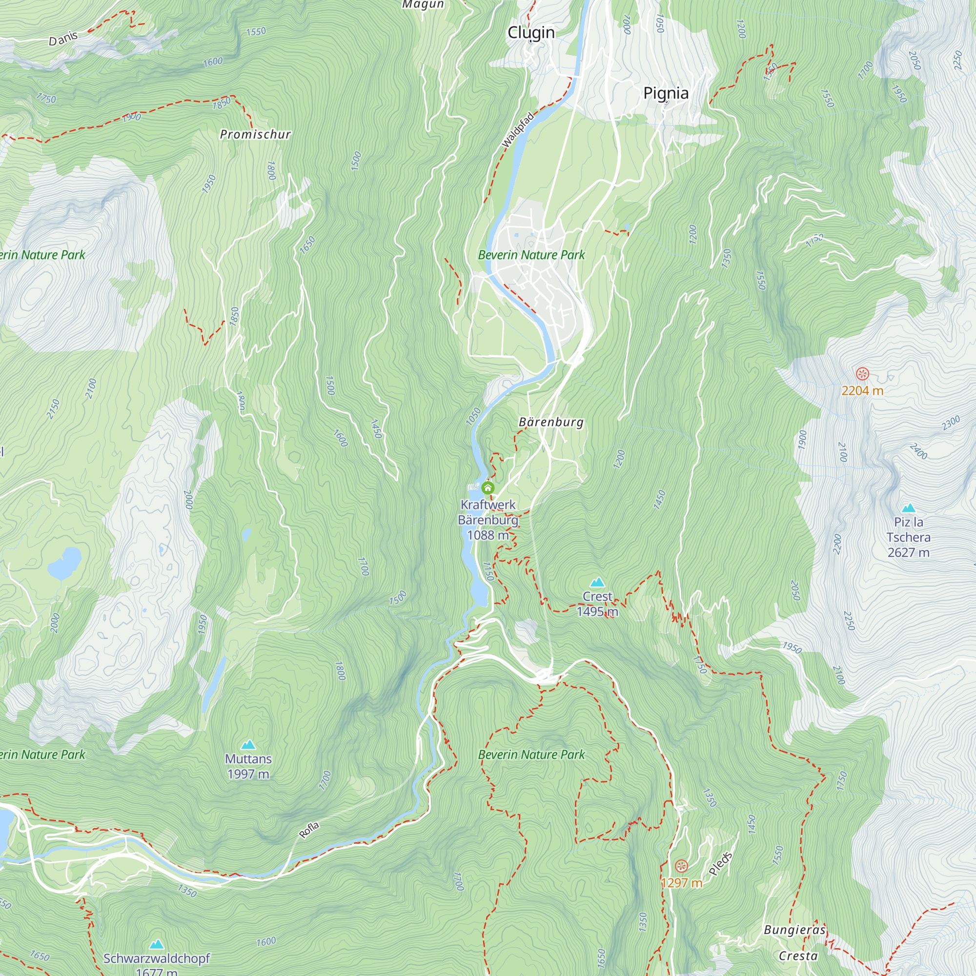 Kraftwerk Bärenburg map