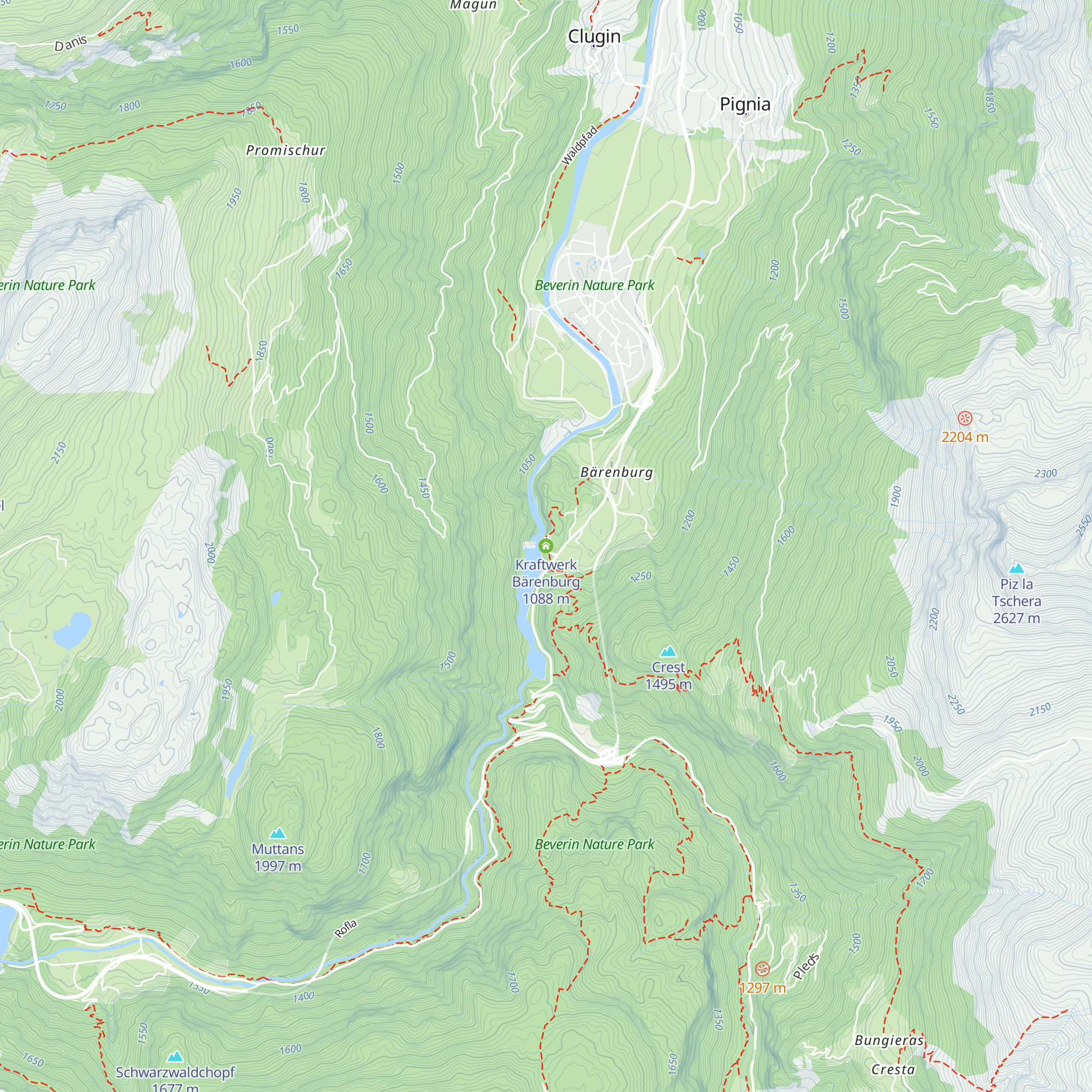 Kraftwerk Bärenburg map