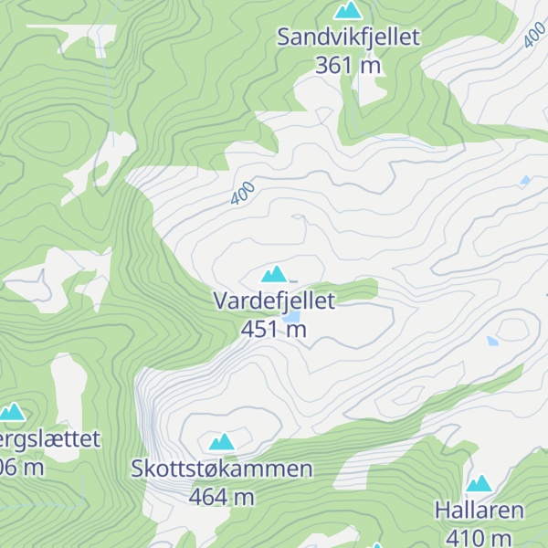 Map of Vardefjellet
