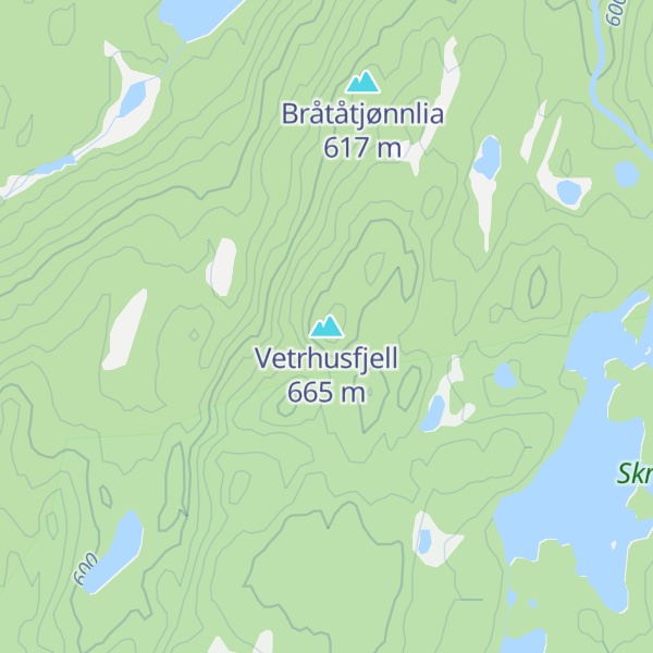 Map of Vetrhusfjell