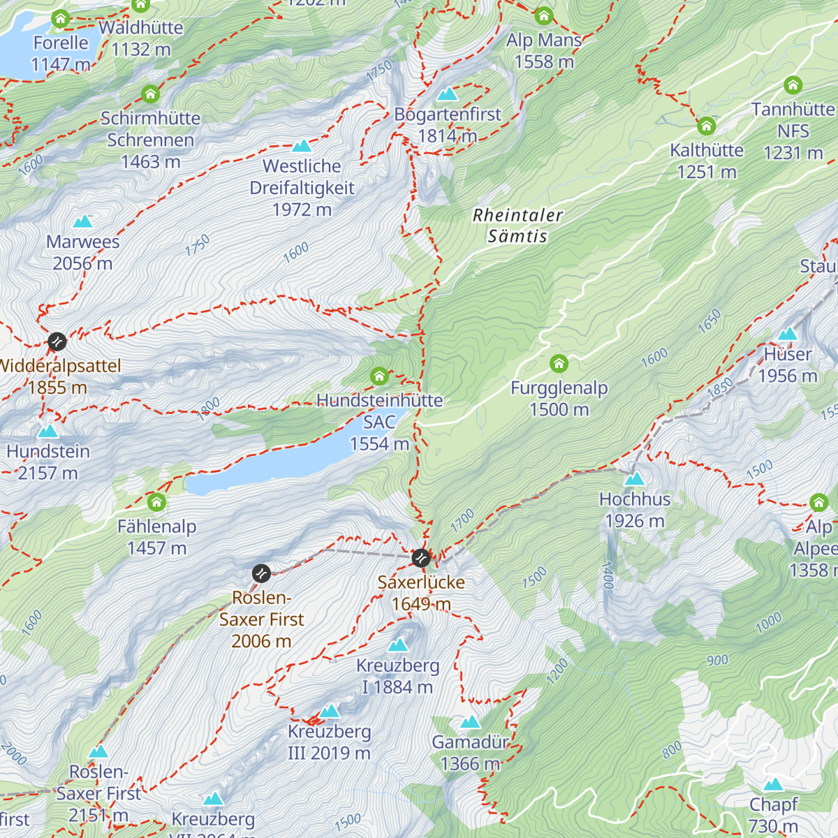 Berggasthaus Bollenwees map