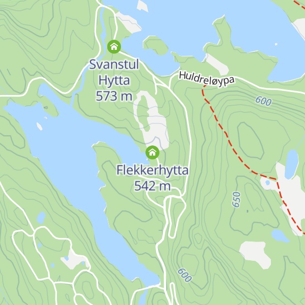 Map of Flekkerhytta