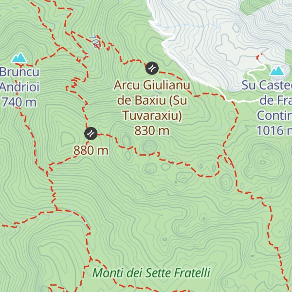 Map of Su Casteddu de S'Arridelaxiu
