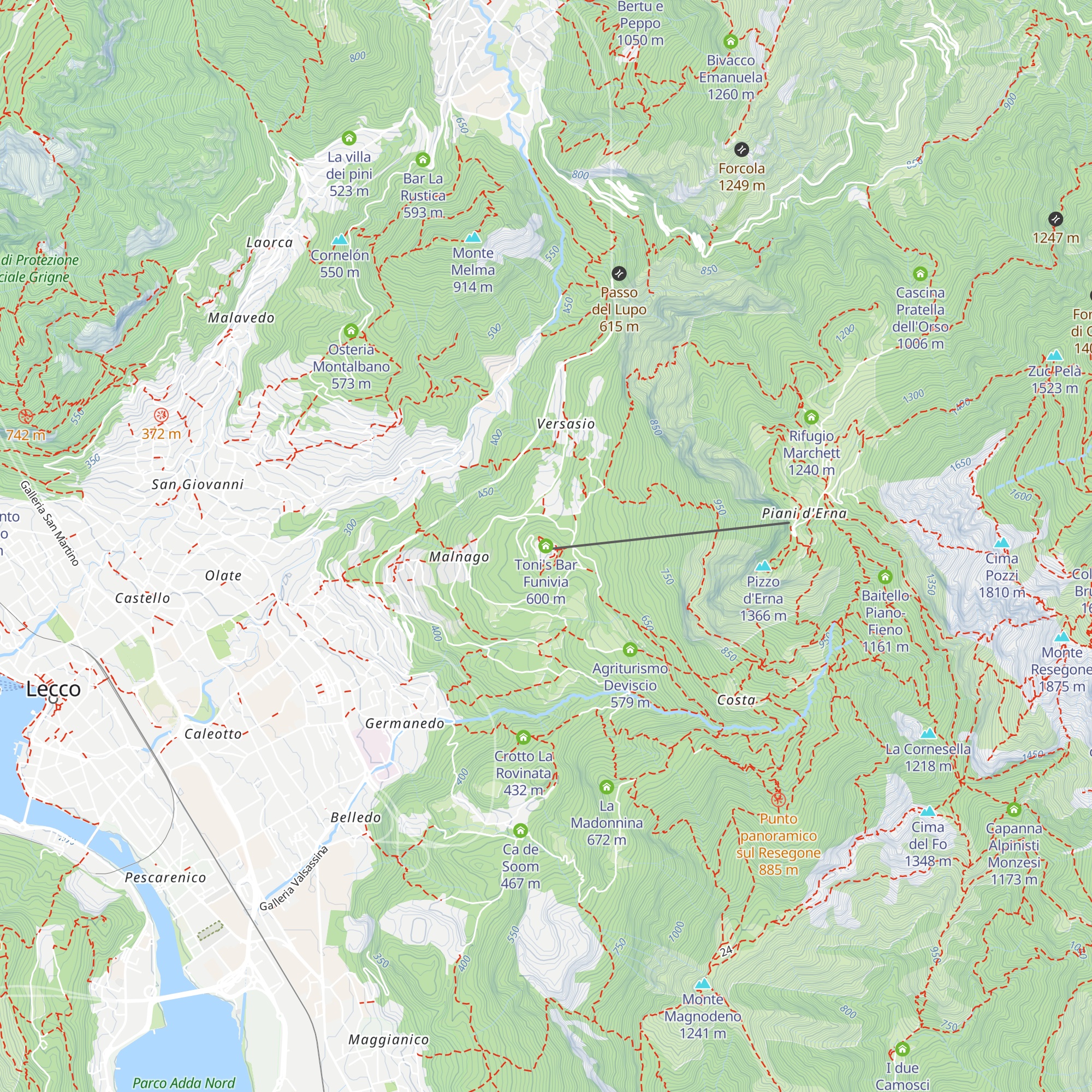 Toni's Bar Funivia map