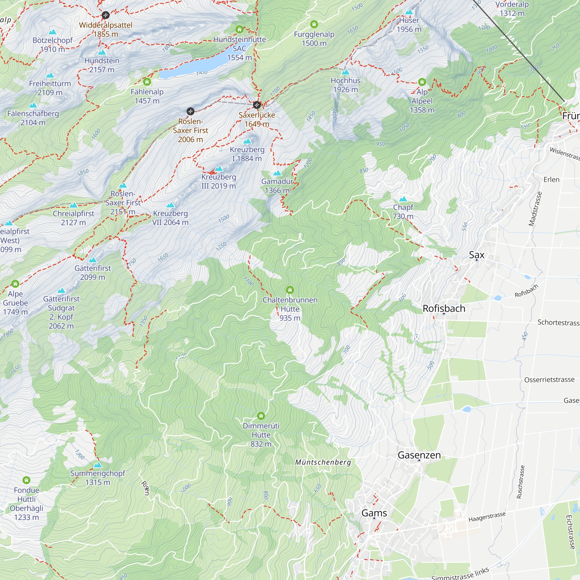 Chaltenbrunnen Hütte map