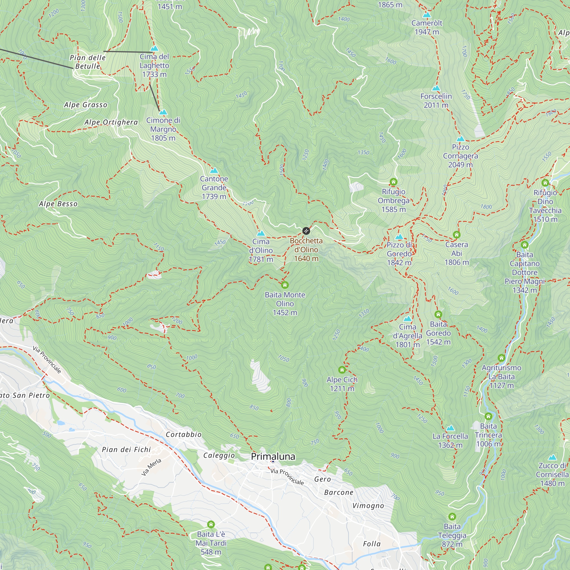 Baita Monte Olino map