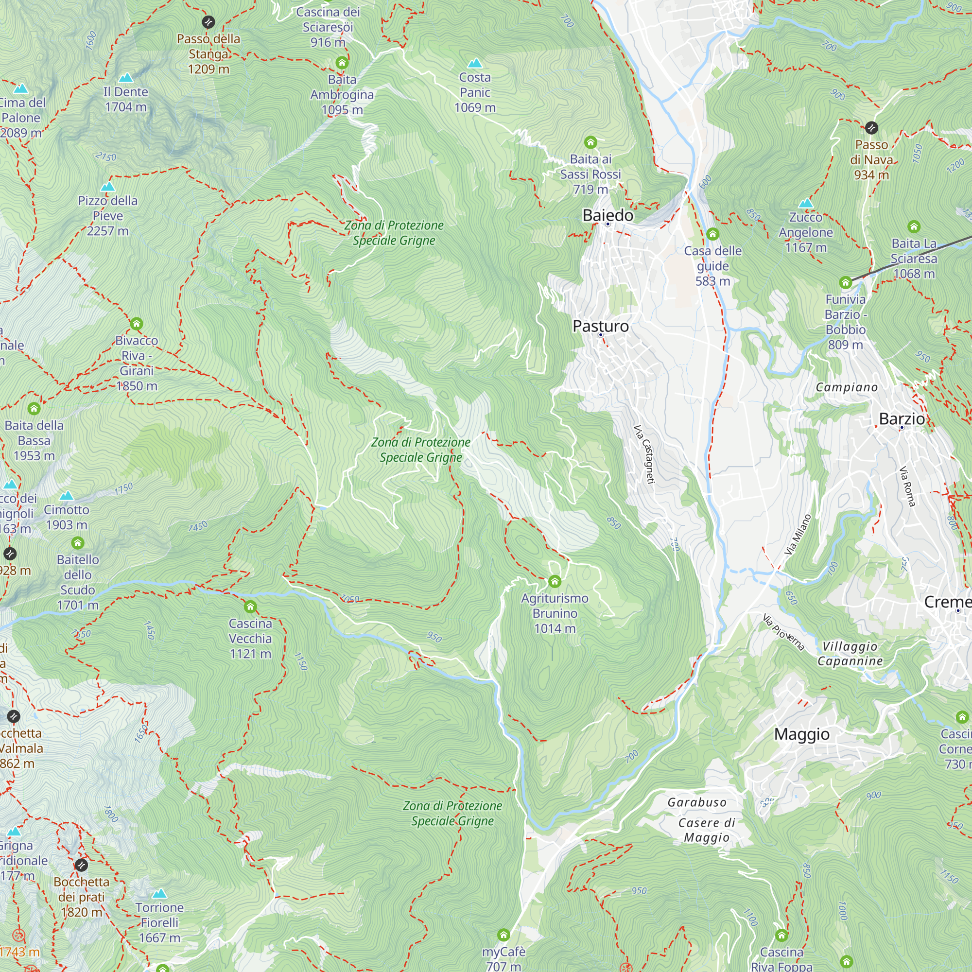 Baita de Spinarol map