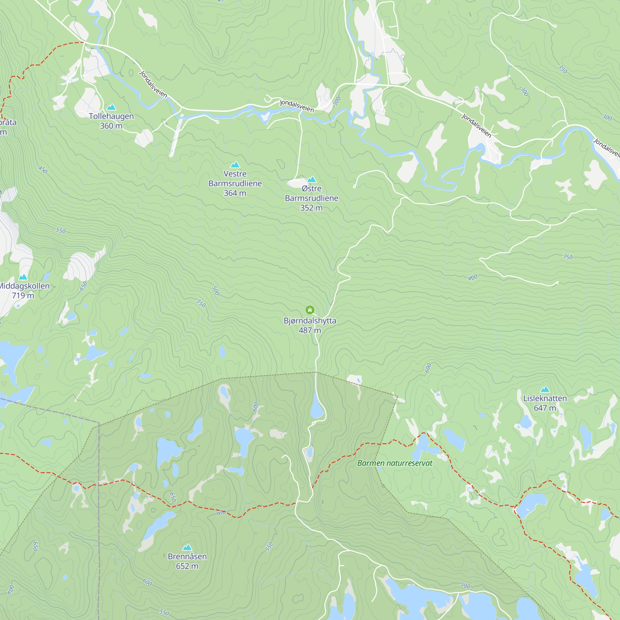 Bjørndalshytta map