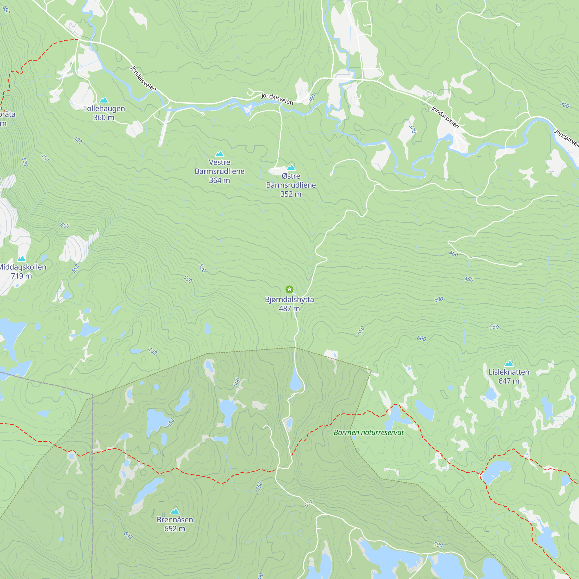 Bjørndalshytta map