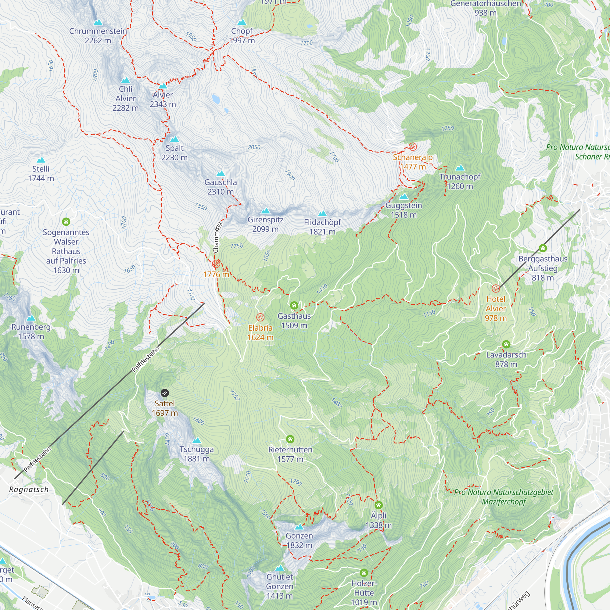 Skihaus Gauschla map