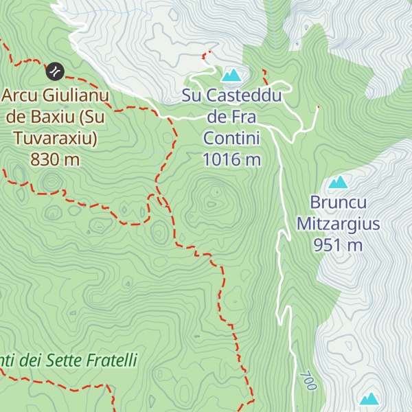 Map of Is Casteddus de Sa Ceraxa