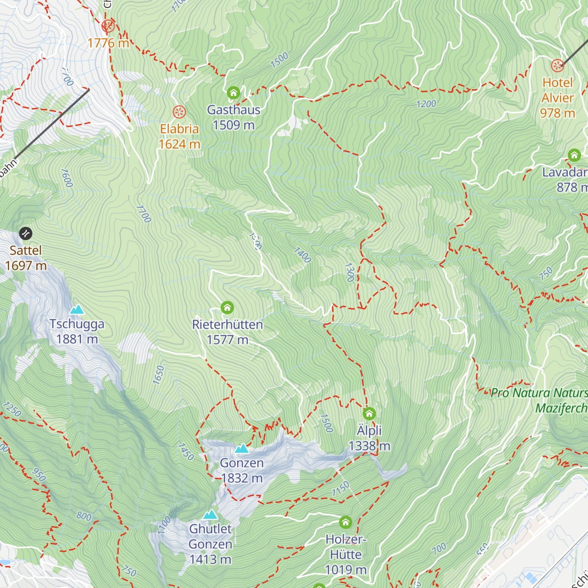 Berggasthaus Gonzen map