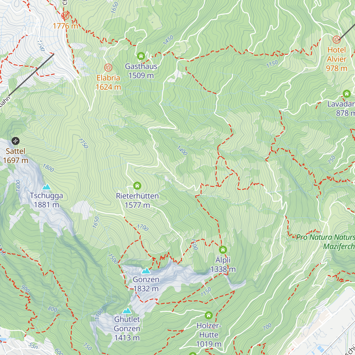 Berggasthaus Gonzen map