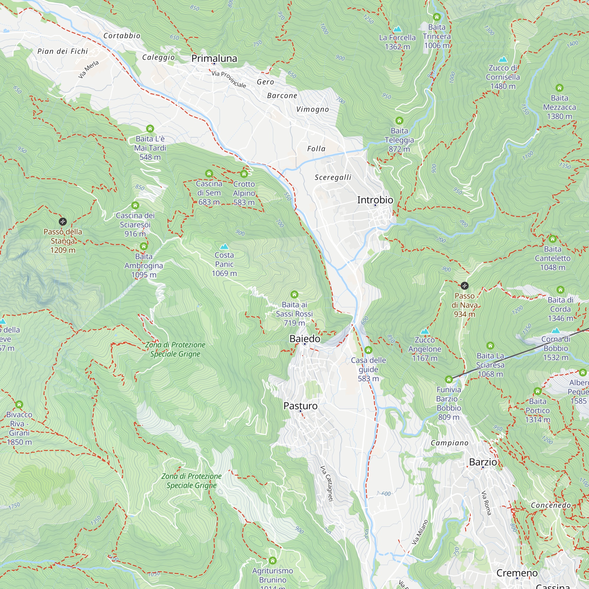 Baita ai Sassi Rossi map
