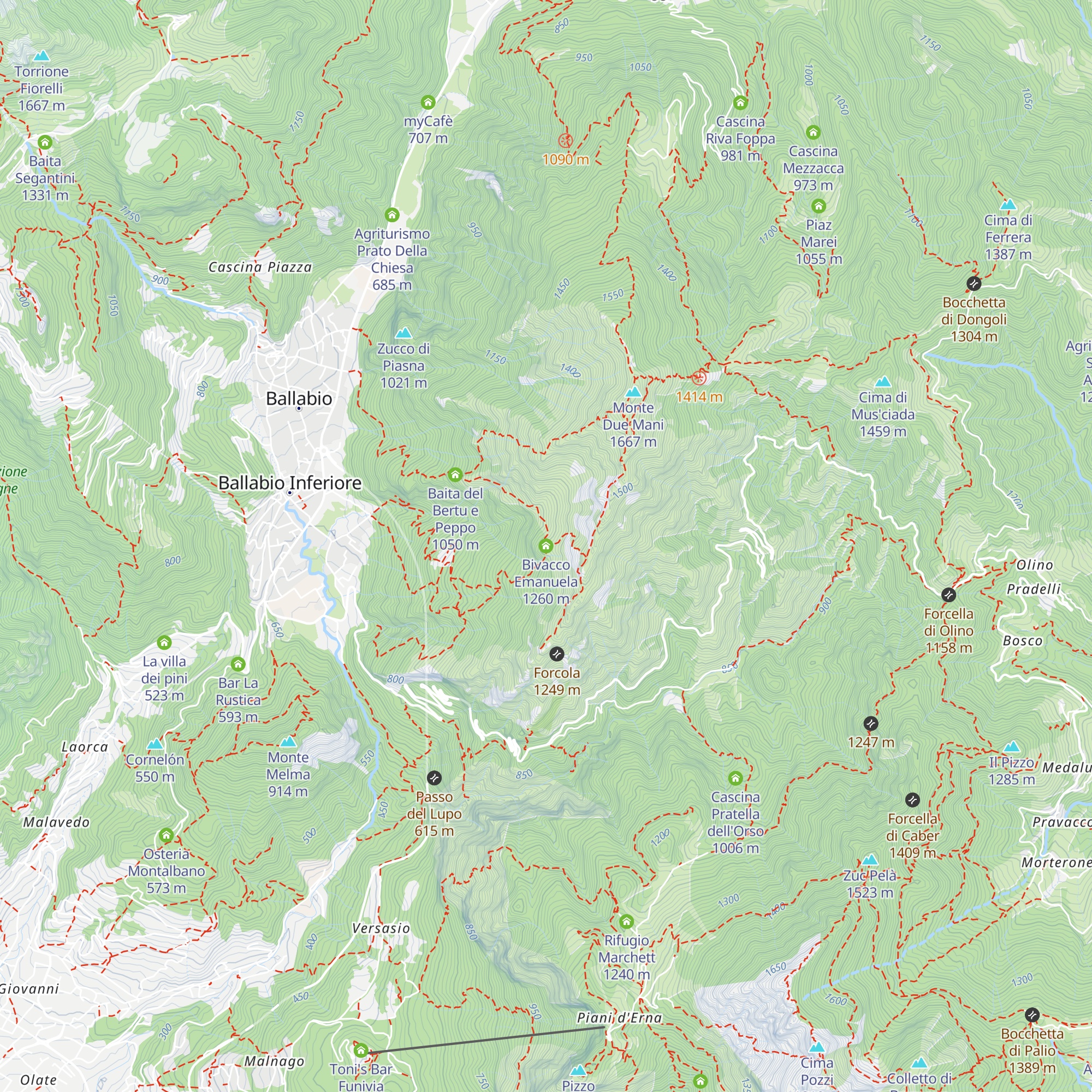 Bivacco Emanuela map