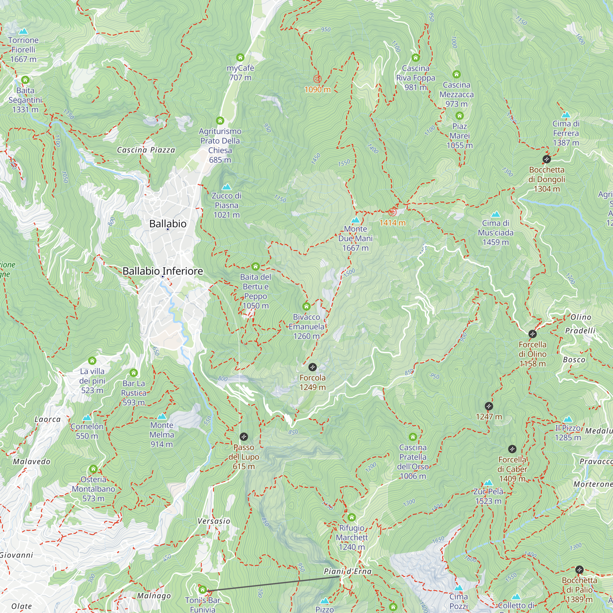 Bivacco Emanuela map