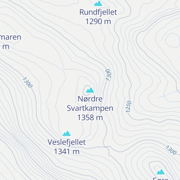 Map of Nørdre Svartkampen