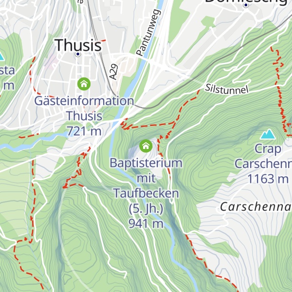 Map of Baptisterium mit Taufbecken (5. Jh.)