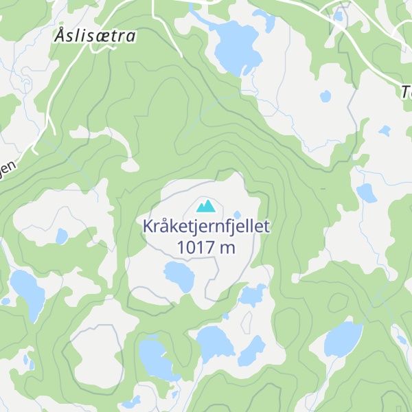 Map of Kråketjernfjellet