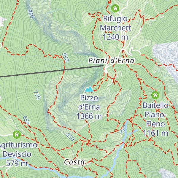 Map of Pizzo d'Erna