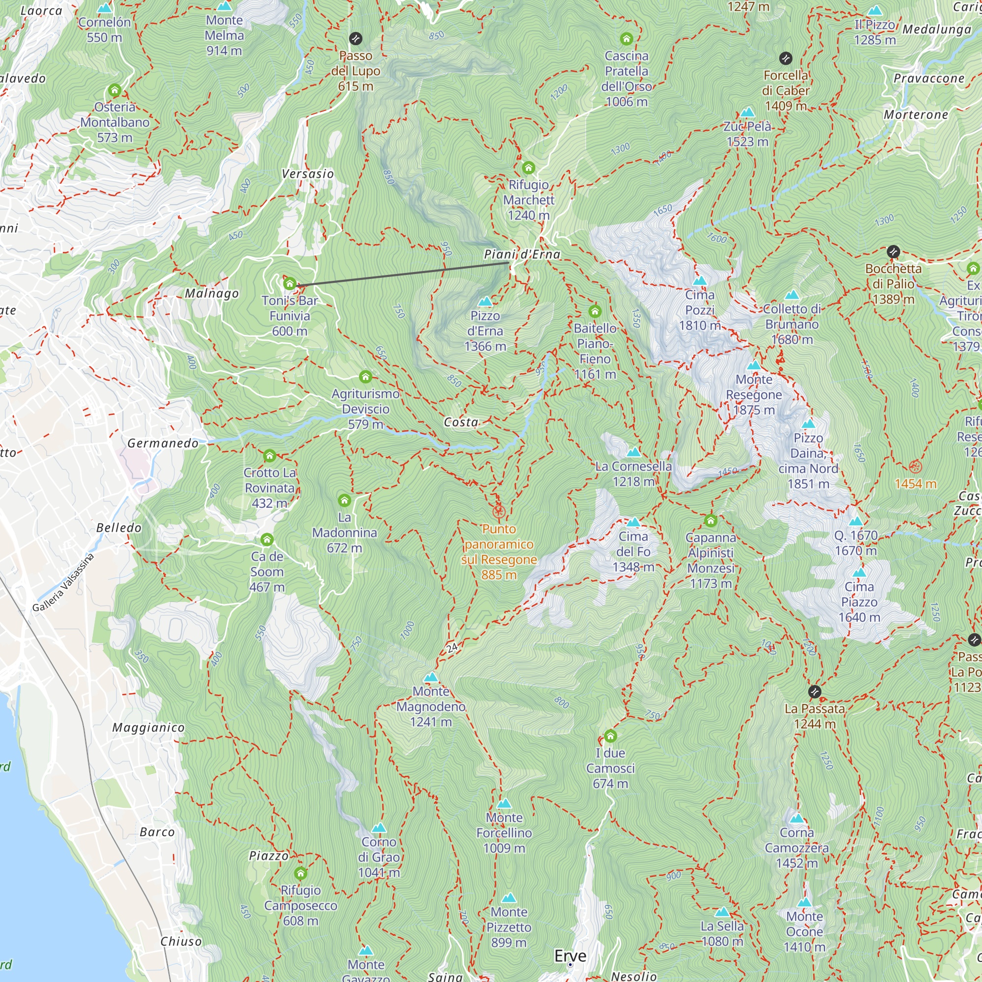 Baita Alpinismo Giovanile CAI Lecco map