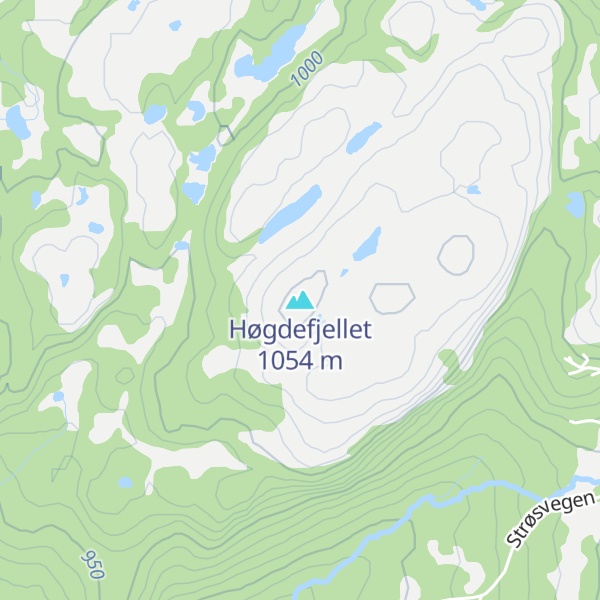 Map of Høgdefjellet