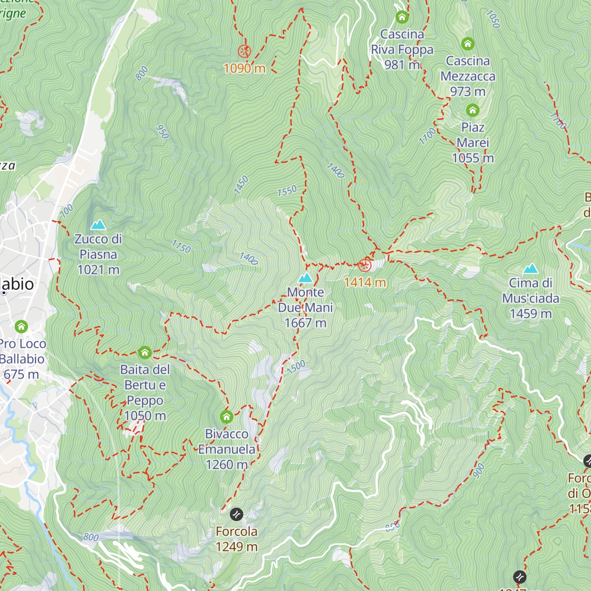 Bivacco Locatelli-Scaioli-Milani map
