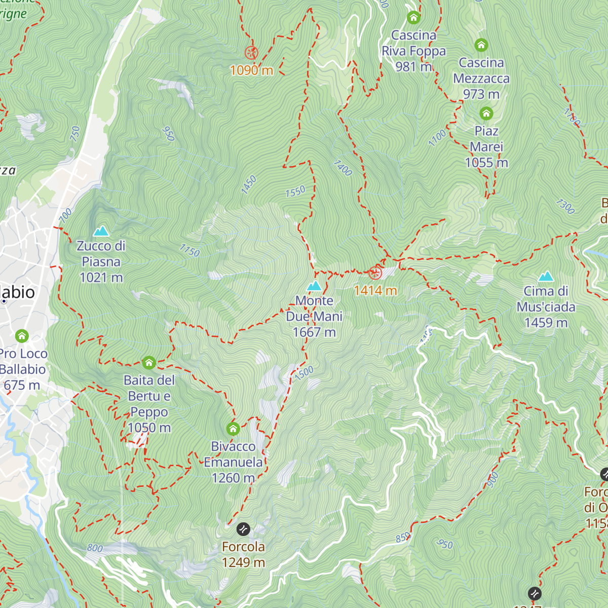 Bivacco Locatelli-Scaioli-Milani map
