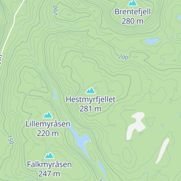 Map of Hestmyrfjellet