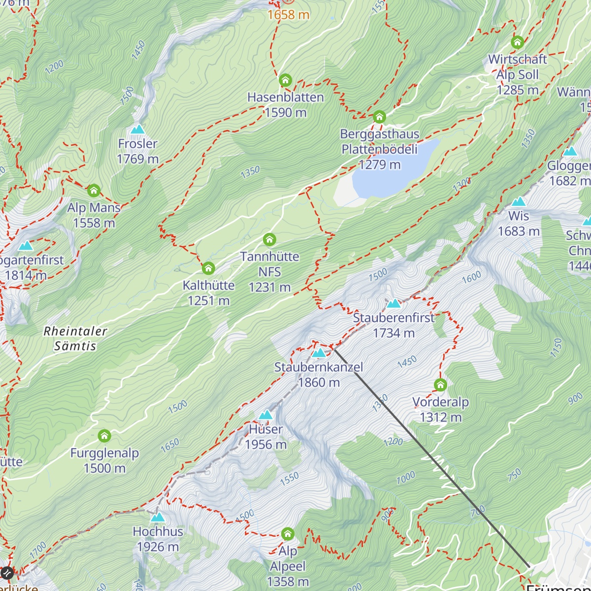 Alp Rainhütten map