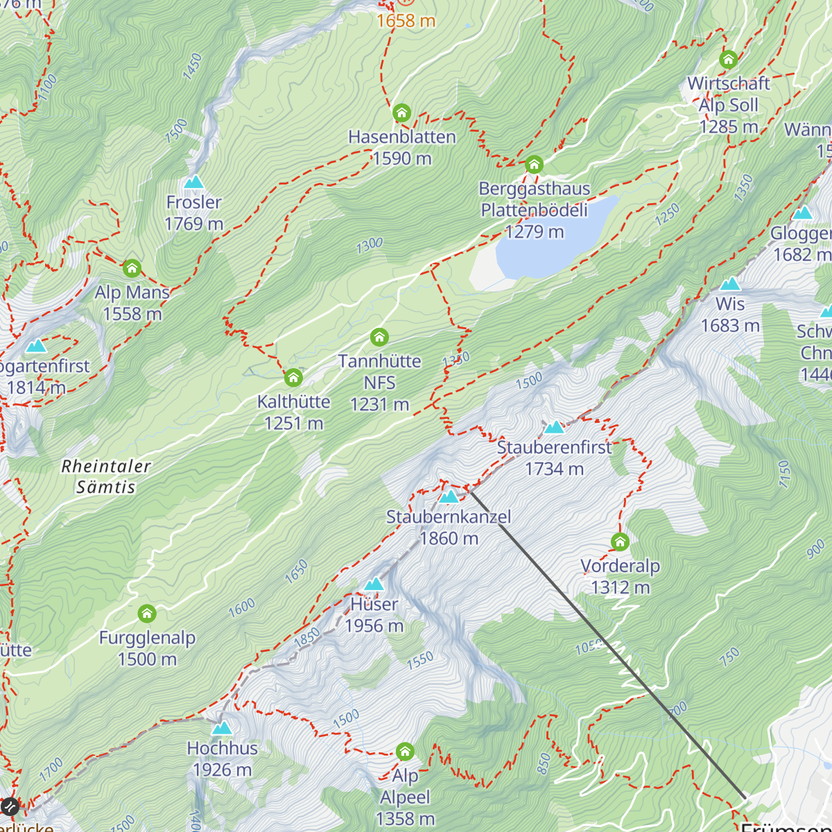 Alp Rainhütten map