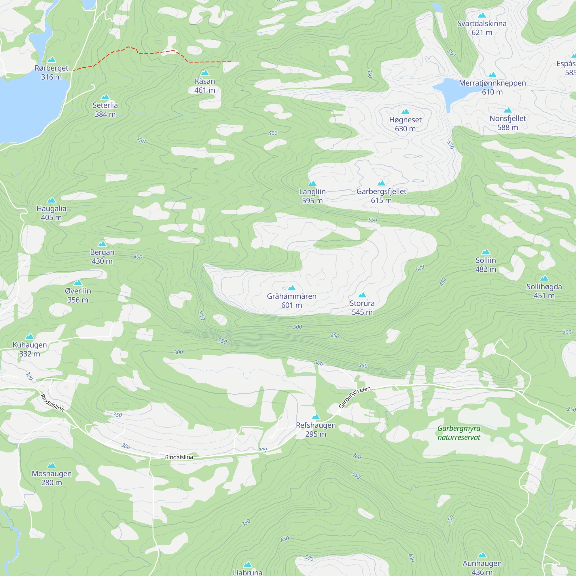Garbergsfjellet map