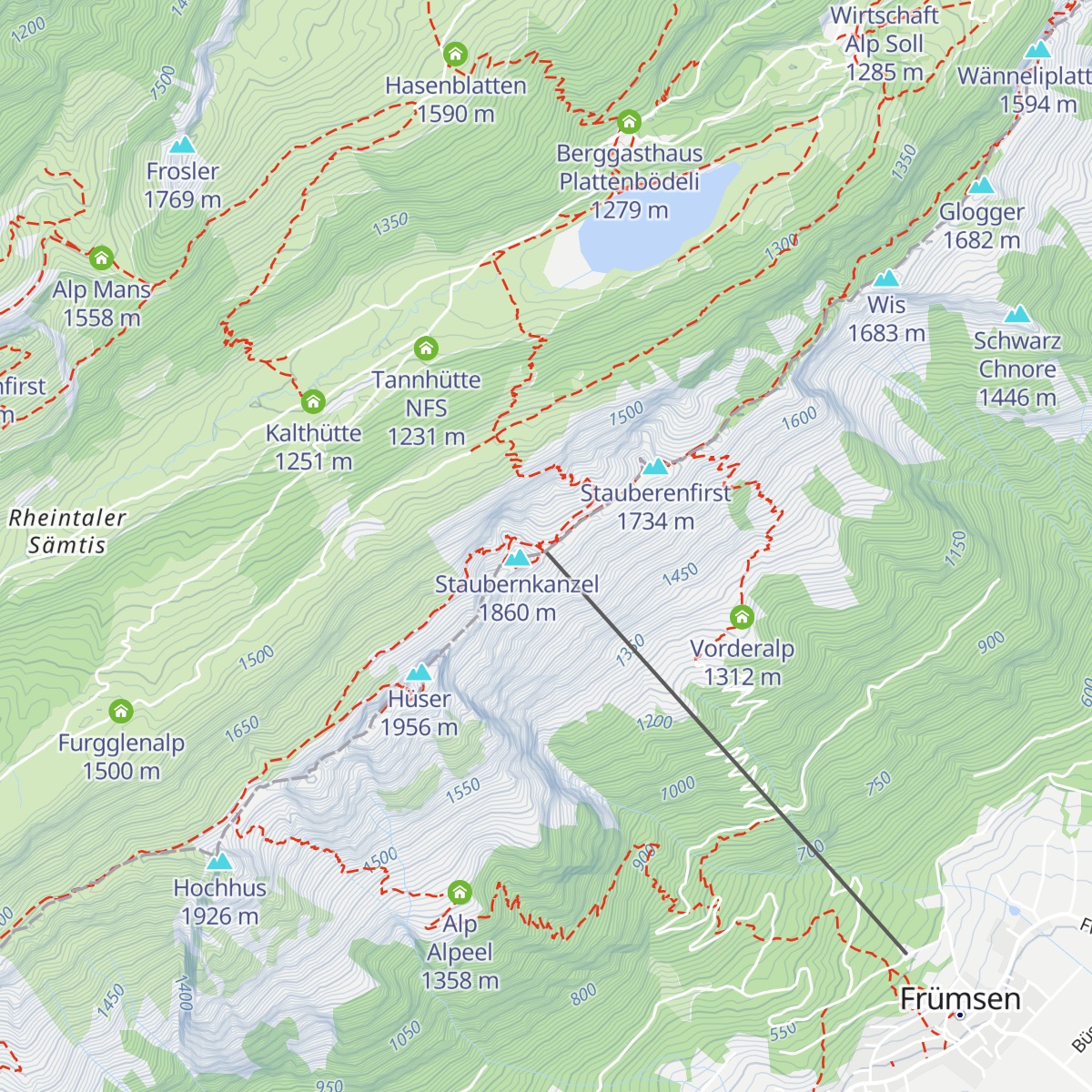 Berggasthaus Staubern map