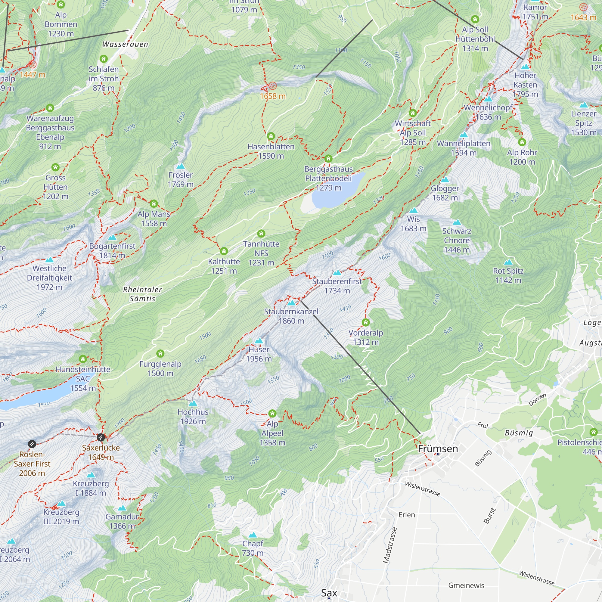 Seilbahn Staubern map