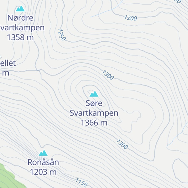 Map of Søre Svartkampen