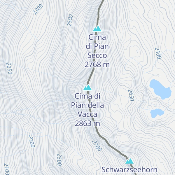 Map of Cima di Pian della Vacca
